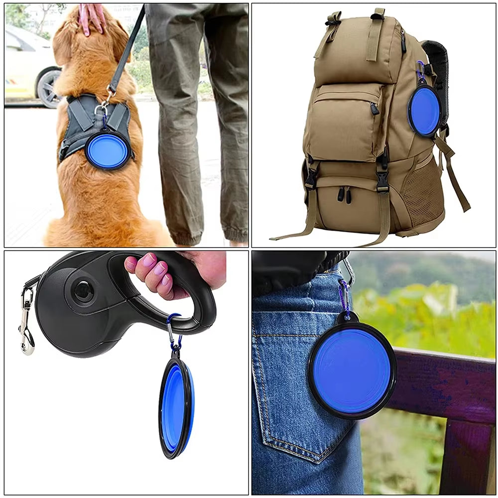 350Ml Dog and Cat Folding Bowl Pet Silicone Mold Collapsible Travel Outdoor Portable Drinking Water Feeding Slow Food Bowl