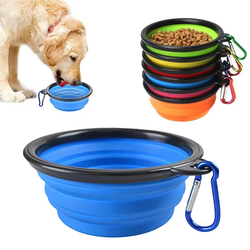 350Ml Dog and Cat Folding Bowl Pet Silicone Mold Collapsible Travel Outdoor Portable Drinking Water Feeding Slow Food Bowl